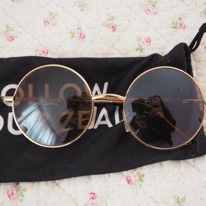 Zeal Optics Sunglasses Round Hippie Gold Frame Brown Lenses